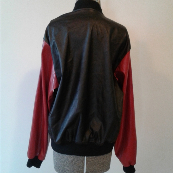 AMERICAN APPAREL Black red Bomber Baseball jacket USA made size XS unisex - Picture 2 of 7